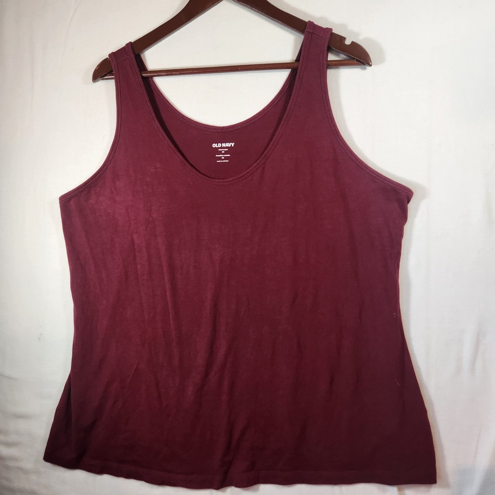Old Navy First-Layer Tank Top Burgundy Maroon Scoop Neck Sleeveless 2X Plus Size